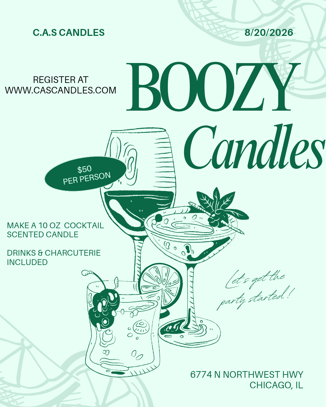 Boozy Candles 8/20/26 7PM -9PM